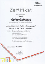 Zertifikat Ditec Entrematic Schiebetürantriebe G. Grünberg 2015